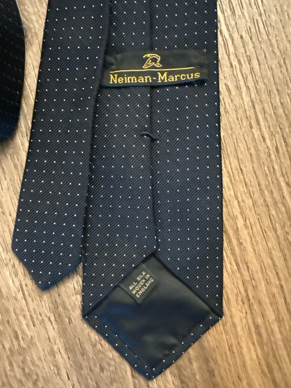 Vintage Neiman Marcus Men's Black Micro Dot Silk Tie